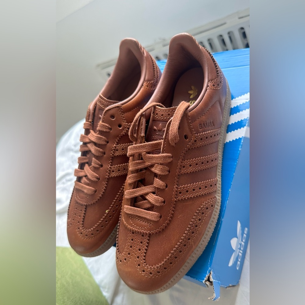 Men size 6.5 / Woman size 7.5 samba camel adidas sneakers brand new - Picture 9 of 11